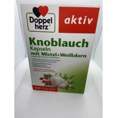 德國 Doppelherz Knoblauch-Kapseln Mit Mistel + Weißdorn 雙心大蒜精素山楂膠囊(480 Stk.)德國代購