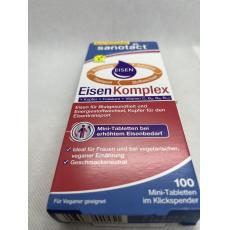 德國 Sanotact Eisen Komplex Mini-Tabletten (100 Stück), 11,5 g 代購