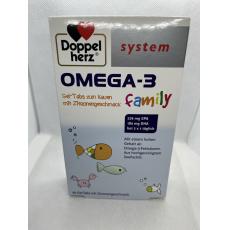 德國 雙心家庭式魚油布丁糖Doppelherz Omega-3 family Gel-tabs system (60 Stk.)德國代購