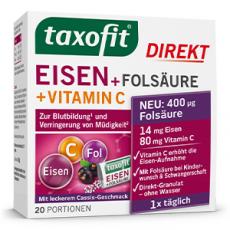 德國 taxofit® Eisen + Folsäure + Vitamin C Direktgranulat 鐵＋專利葉酸補充劑 20包 代購