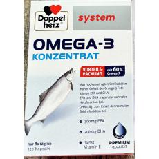 德國 Doppelherz 雙心 Omega-3 KONZENTRAT 高濃縮 深海魚油 120顆 德國代購