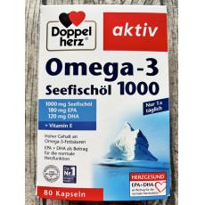 德國 Doppelherz aktiv Omega-3 Seefischöl 1000mg 80粒  深海魚油膠囊 德國代購