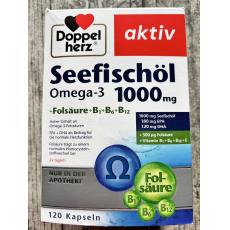  德國 Doppelherz Seefischöl Omega-3 1000 mg + Folsäure + B1 + B6 + B12 Kapseln (120 Stk.) 深海魚油膠囊 德國代購