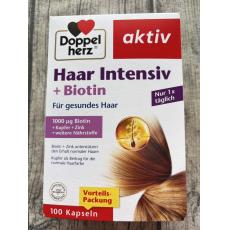 德國 雙心Doppelherz Haar Intensiv + Biotin Kapseln 100 St, 58 g護髮+生物素膠囊 德國代購